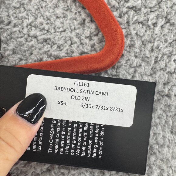 Chaser Womens Babydoll Satin Cami Top - Old Zin Size Medium NWT - Picture 4 of 5